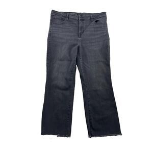 American Eagle High Rise Kick Boot Crop Jeans Size 16 Stretch Frayed Hems 42-4